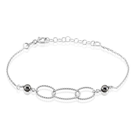 Bracelet Oswald Argent Blanc Pierre De Synthese - Bracelets fantaisie Femme | Histoire d’Or