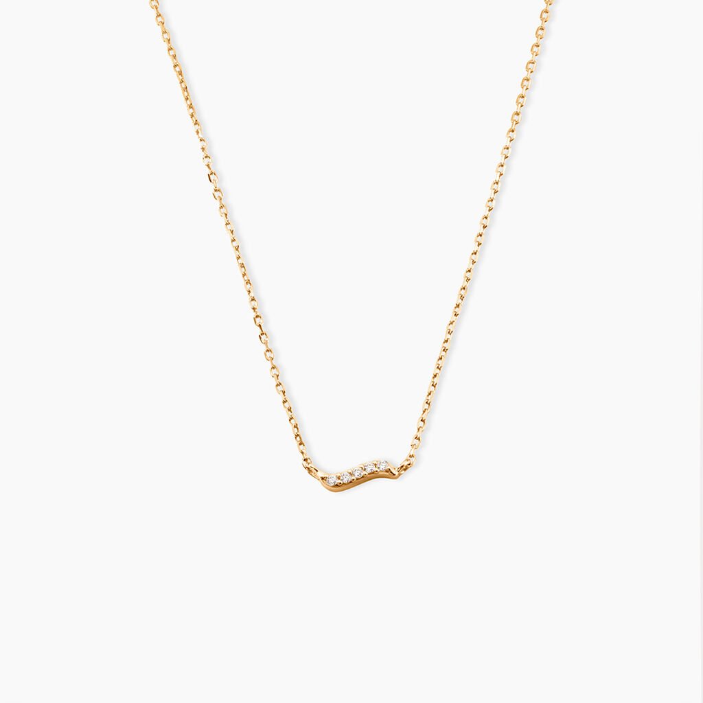 Collier Myrrhe Plaqu&eacute; Or Jaune Oxyde De Zirconium - Colliers fantaisie Femme | Histoire d&rsquo;Or
