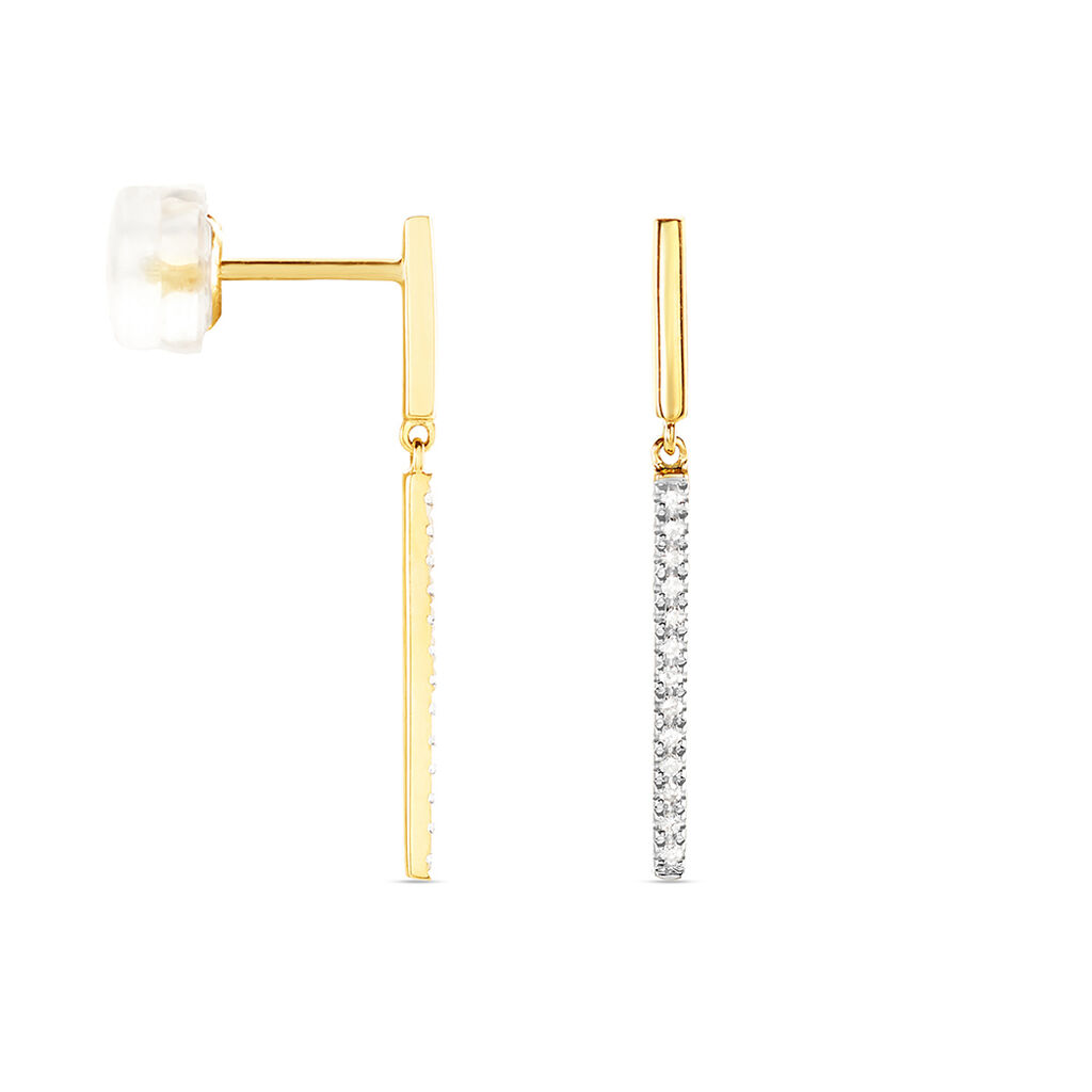 Boucles D'oreilles Pendantes Alayna Or Jaune Diamant - Boucles d'oreilles pendantes Femme | Histoire d’Or