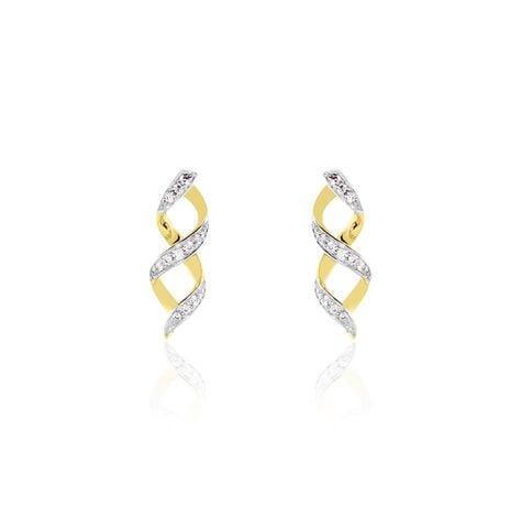 Boucles D'oreilles Or Jaune Serj Oxydes De Zirconium - Boucles d'oreilles pendantes Femme | Histoire d&rsquo;Or