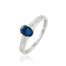Bague Crista Or Blanc Saphir Et Diamant - Bagues solitaires Femme | Histoire d’Or