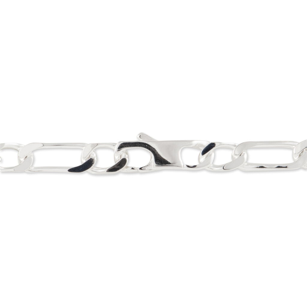 Bracelet Identité Anilo Maille Alternee 1/1 Argent Blanc - Gourmettes Homme | Histoire d’Or