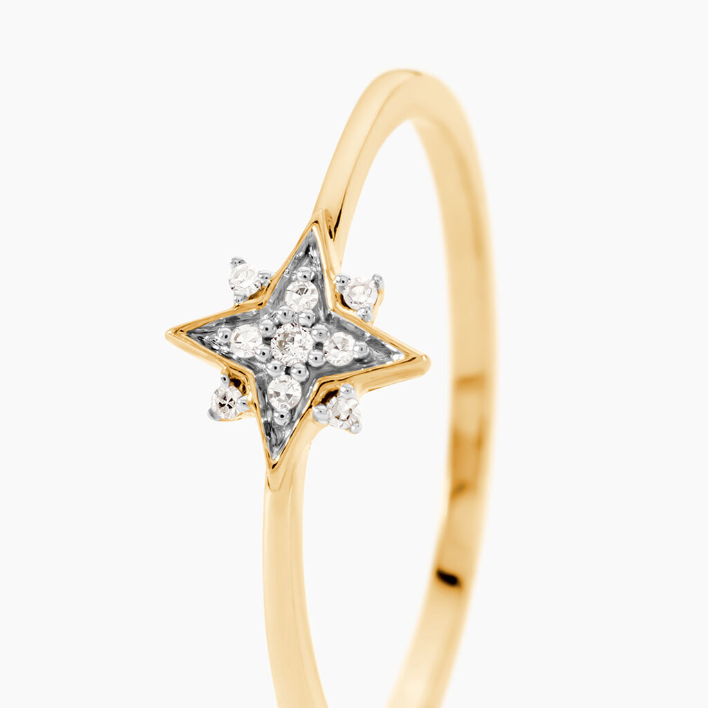 Bague Jaia Or Jaune Diamant - Bagues avec pierre Femme | Histoire d&rsquo;Or
