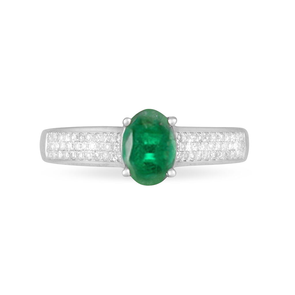 Bague Crista Or Blanc Emeraude Et Diamant - Bagues solitaires Femme | Histoire d’Or