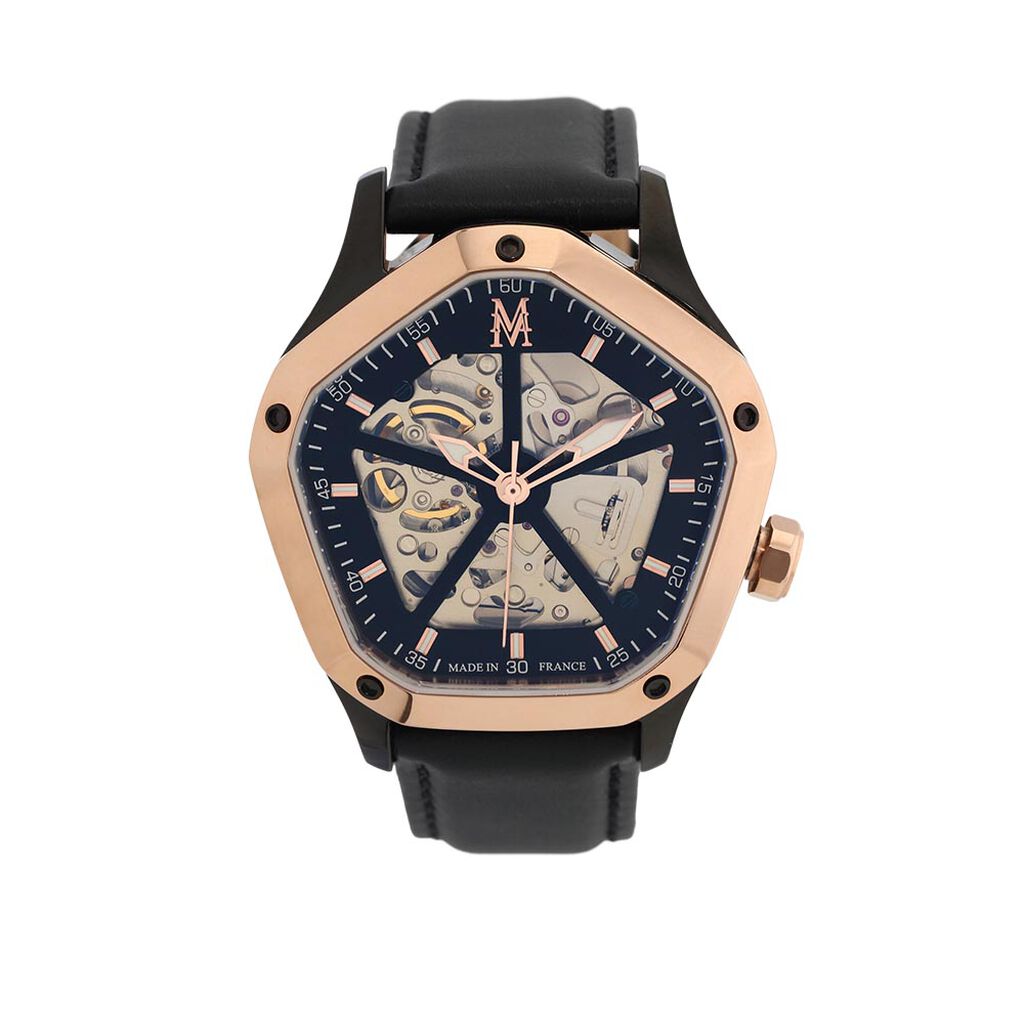 Montre Montignac Geometric Automatique Noir - Montres Homme | Histoire d’Or