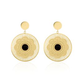 Boucles D'oreilles Pendantes Acier Doré Staffan Agate - Boucles d'oreilles fantaisie Femme | Histoire d’Or
