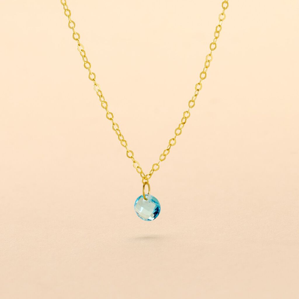 Collier Or Jaune Emilee Oxyde De Zirconium - Colliers Enfant | Histoire d&rsquo;Or