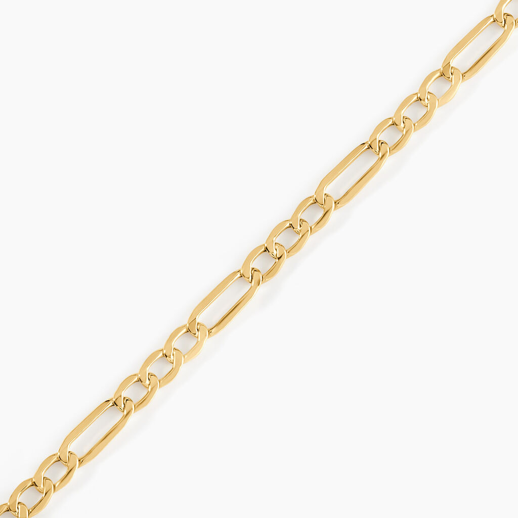 Bracelet Or Jaune Maille Altern&eacute;e 1/3 - Bracelets cha&icirc;ne Femme | Histoire d&rsquo;Or