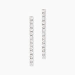 Boucles D'oreilles Pendantes Moscovado Or Blanc Diamant Synth&eacute;tique - Boucles d'oreilles pendantes Femme | Histoire d&rsquo;Or