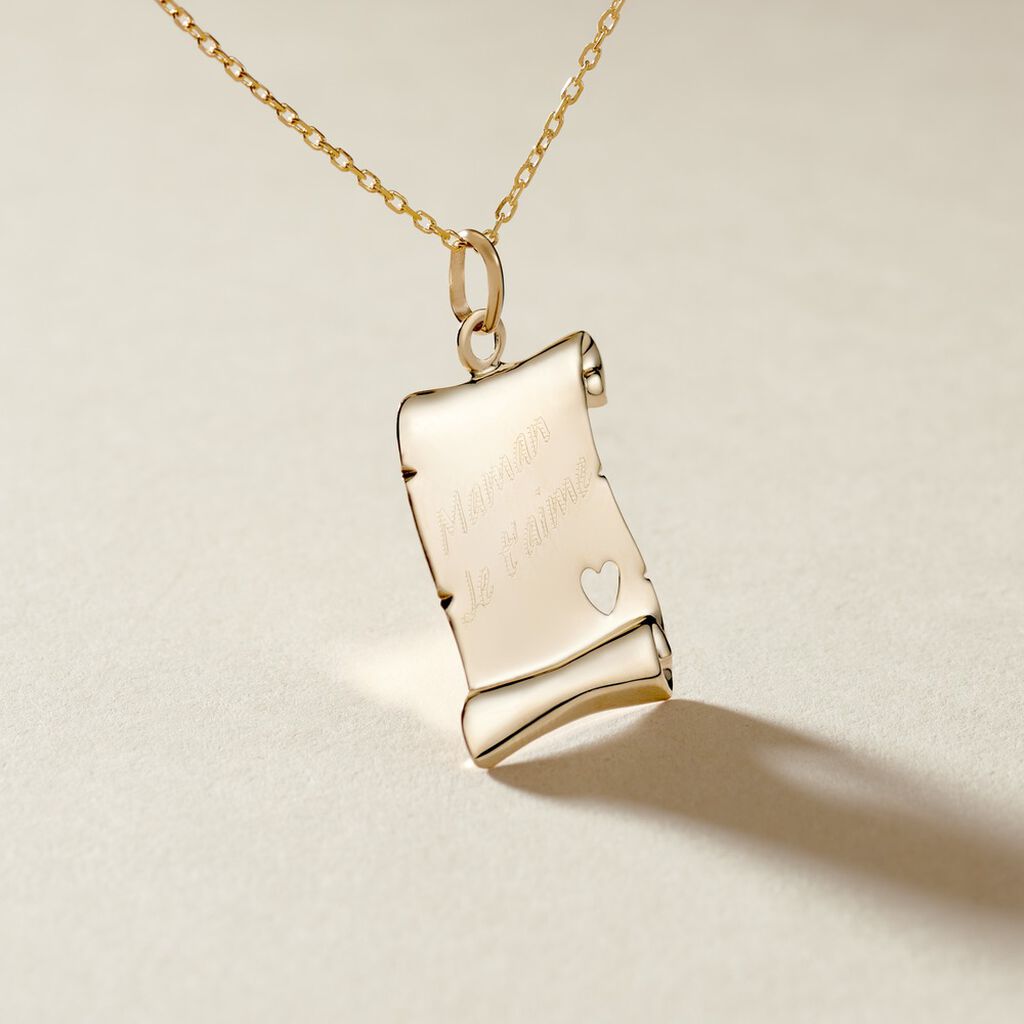 Pendentif Irenca Message Parchemin Or Jaune - Pendentifs Famille | Histoire d&rsquo;Or