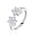 Bague Ajustable Sarette Argent Blanc Oxyde De Zirconium - Bagues avec pierre Femme | Histoire d’Or