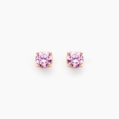 Boucles D'oreilles Puces Rio Argent Rose Oxyde - Boucles d'oreilles fantaisie Femme | Histoire d’Or