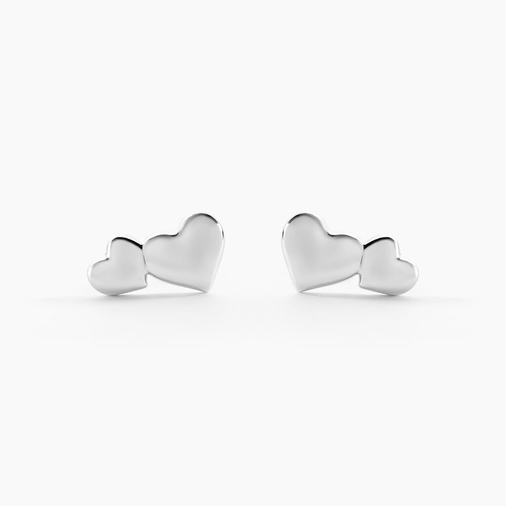 Boucles D'oreilles Puces Te Amo Argent Blanc - Boucles d'oreilles fantaisie Femme | Histoire d’Or