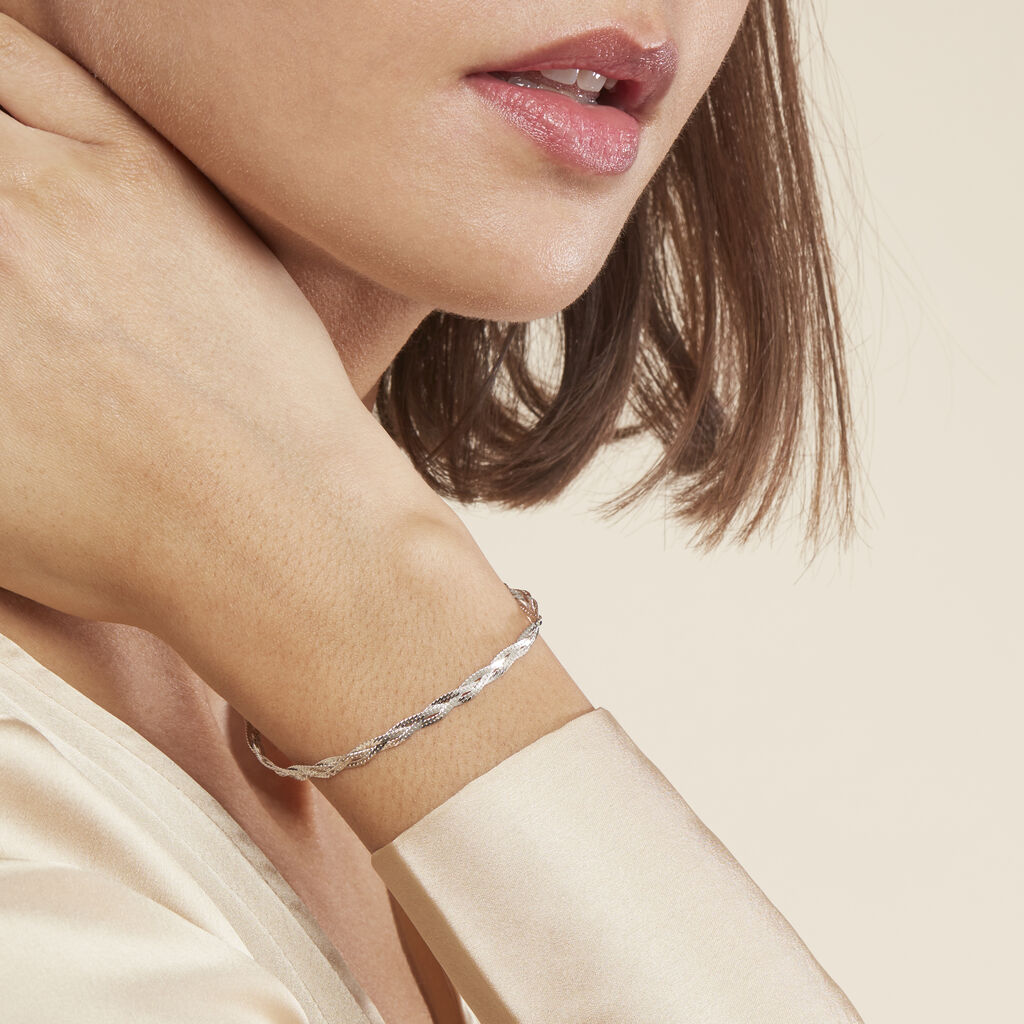 Bracelet Elae Argent Blanc - Bracelets chaîne Femme | Histoire d’Or