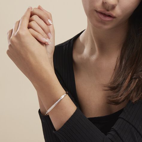 Bracelet Jonc Frieda Plaqué Or Jaune Oxyde De Zirconium - Bracelets joncs Femme | Histoire d’Or