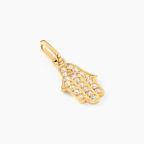 Pendentif Fatima Or Jaune Oxyde De Zirconium - Pendentifs Famille | Histoire d’Or