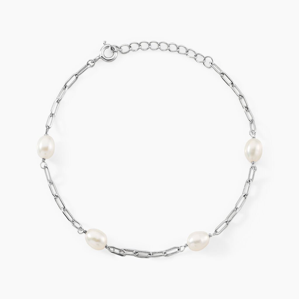 Bracelet Silviane Argent Blanc Perle De Culture - Bracelets Femme | Histoire d&rsquo;Or