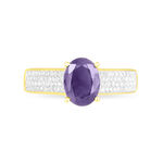 Bague Crista Or Jaune Amethyste Et Diamant - Bagues solitaires Femme | Histoire d&rsquo;Or