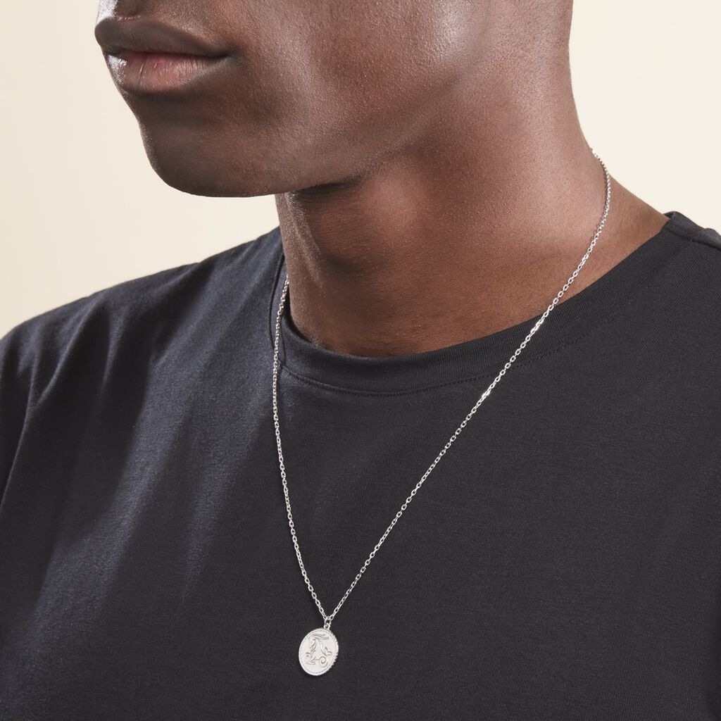 Collier Argent Blanc Lew - Colliers Zodiaque Homme | Histoire d’Or