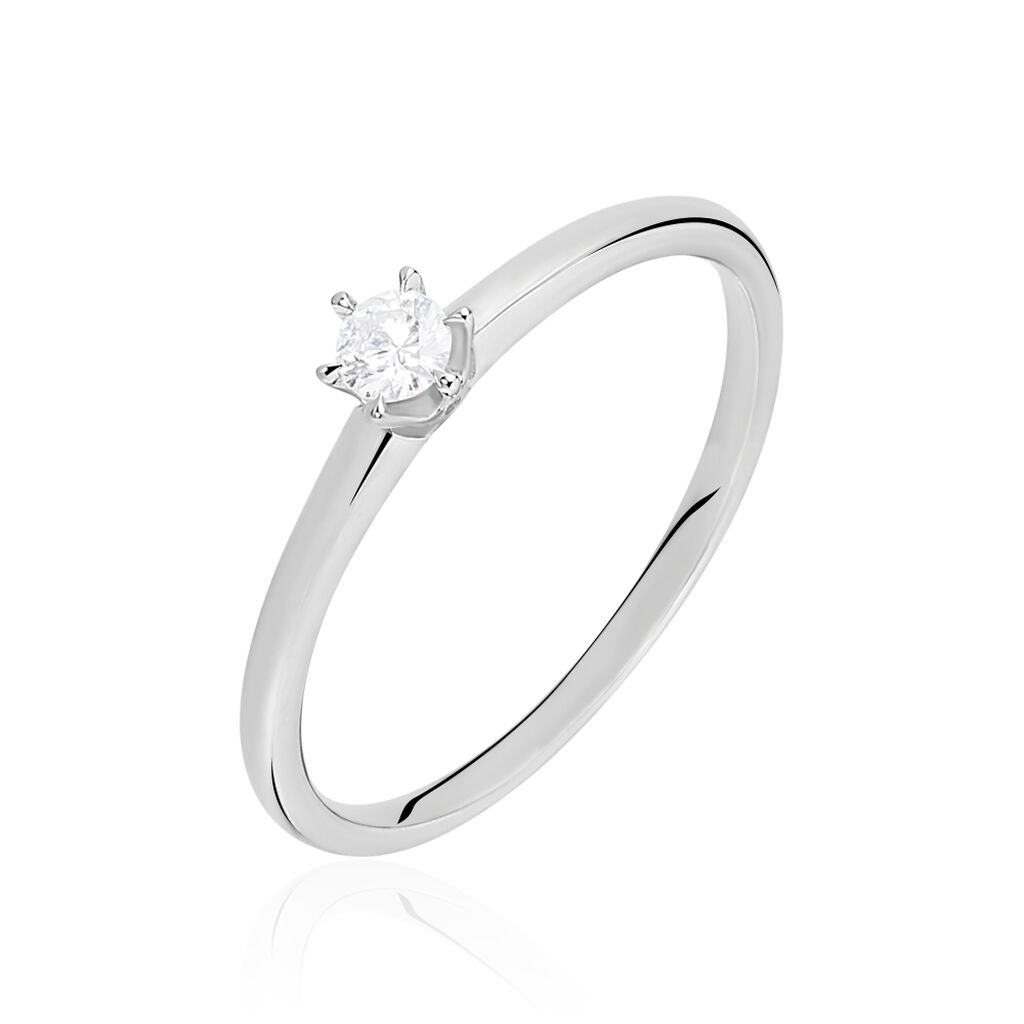 Bague Solitaire Mai-li Or Blanc Diamant - Bagues solitaires Femme | Histoire d&rsquo;Or
