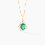 Pendentif Or Jaune Emeraude Diamants - Pendentifs Femme | Histoire d&rsquo;Or