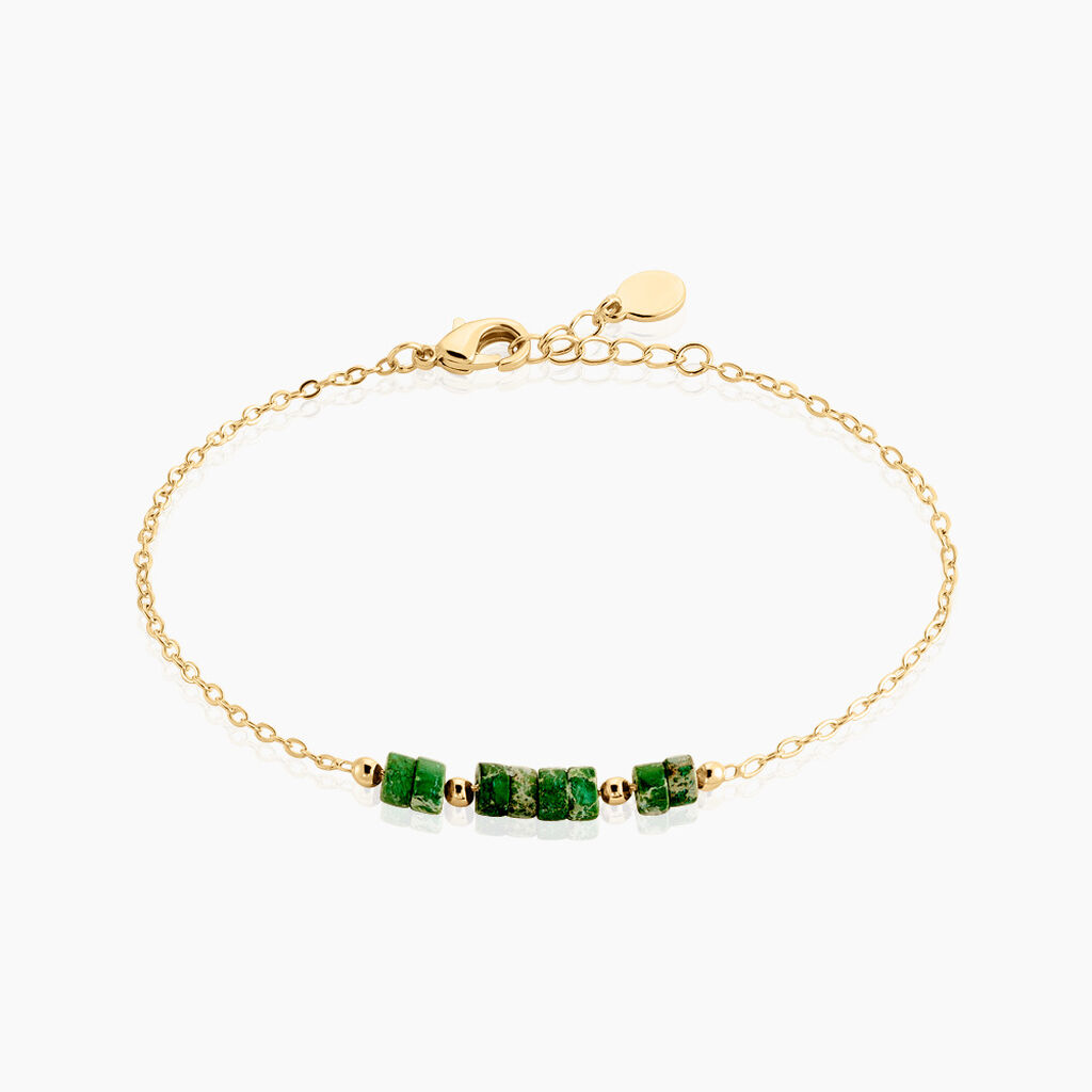Bracelet Odalis Plaque Or Jaune Jaspe Africain - Bracelets Femme | Histoire d’Or