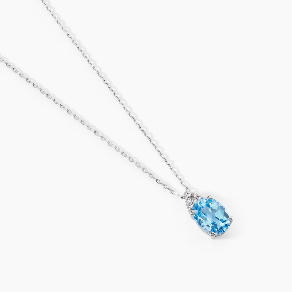 Collier Britney Or Blanc Topaze Et Oxyde De Zirconium - Colliers Femme | Histoire d&rsquo;Or