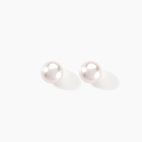Boucles D'oreilles Puces Kesya Or Jaune Perle De Culture - Clous d'oreilles Femme | Histoire d’Or