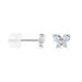 Boucles D'oreilles Puces Eleanor Fleur Or Blanc Oxyde De Zirconium - Clous d'oreilles Femme | Histoire d’Or