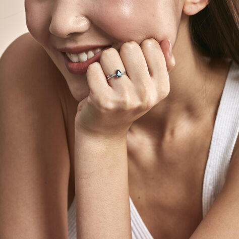 Bague Teresa Or Blanc Topaze Et Diamant - Bagues solitaires Femme | Histoire d’Or