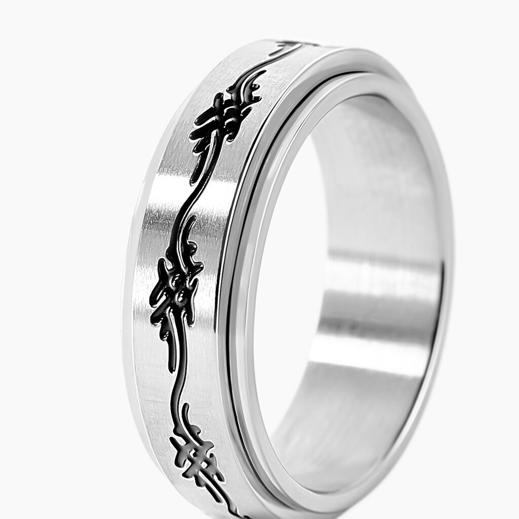 Bague Acier Blanc Lucas - Bagues fantaisie Femme | Histoire d&rsquo;Or