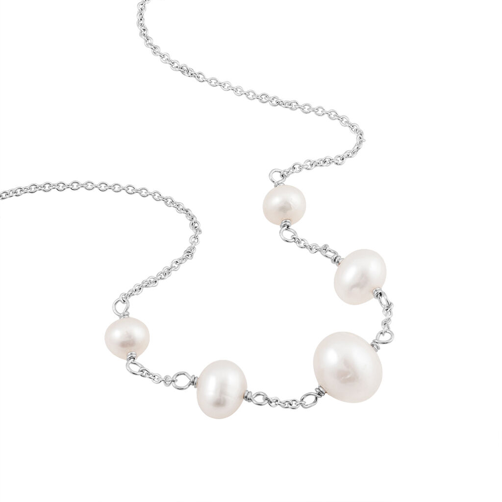 Collier Nephtysae Argent Blanc Perle De Culture - Colliers fantaisie Femme | Histoire d’Or
