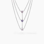 Collier Purple Bloom Argent Blanc Oxyde De Zirconium - Ras de cou Femme | Histoire d&rsquo;Or