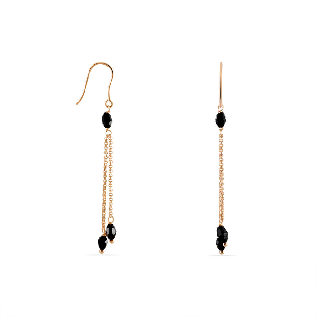 Boucles D'oreilles Pendantes Diamantine Argent Rose Pierre De Synthese - Boucles d'oreilles fantaisie Femme | Histoire d’Or