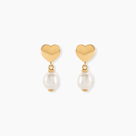 Boucles D'Oreilles Pendantes Behruz Or Jaune Perle De Culture - Boucles d'oreilles pendantes Femme | Histoire d&rsquo;Or