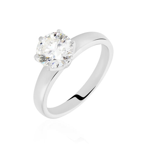 Bague Solitaire Natalia Or Blanc Diamant Synthetique - Bagues solitaires Femme | Histoire d&rsquo;Or