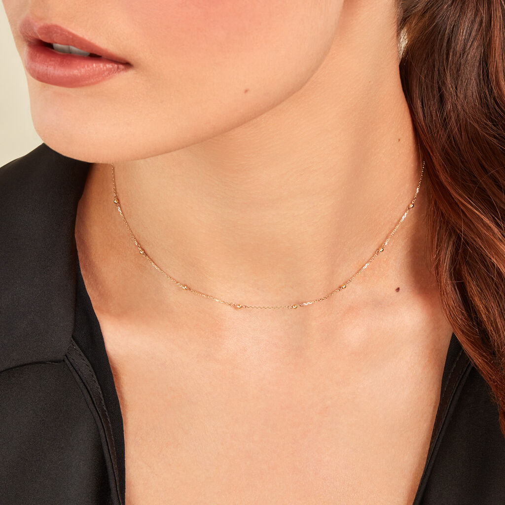 Collier Bookers  Or Jaune - Ras de cou Femme | Histoire d’Or