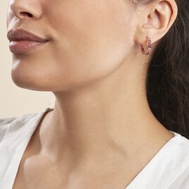 Créoles Zoelia Rondes Plaqué Or Jaune Pierres De Synthèse - Boucles d'oreilles créoles Femme | Histoire d’Or