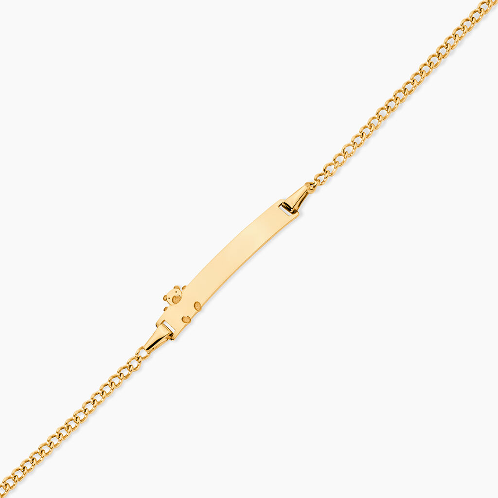 Bracelet Identit&eacute; Etheline Maille Gourmette Or Jaune - Bracelets Communion Enfant | Histoire d&rsquo;Or