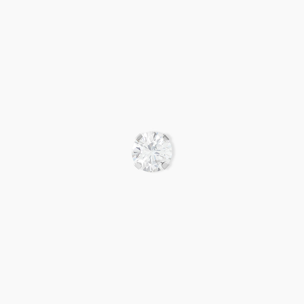 Boucles D'Oreilles Puces Iarfhlaith Or Blanc Oxyde De Zirconium - Clous d'oreilles Homme | Histoire d&rsquo;Or