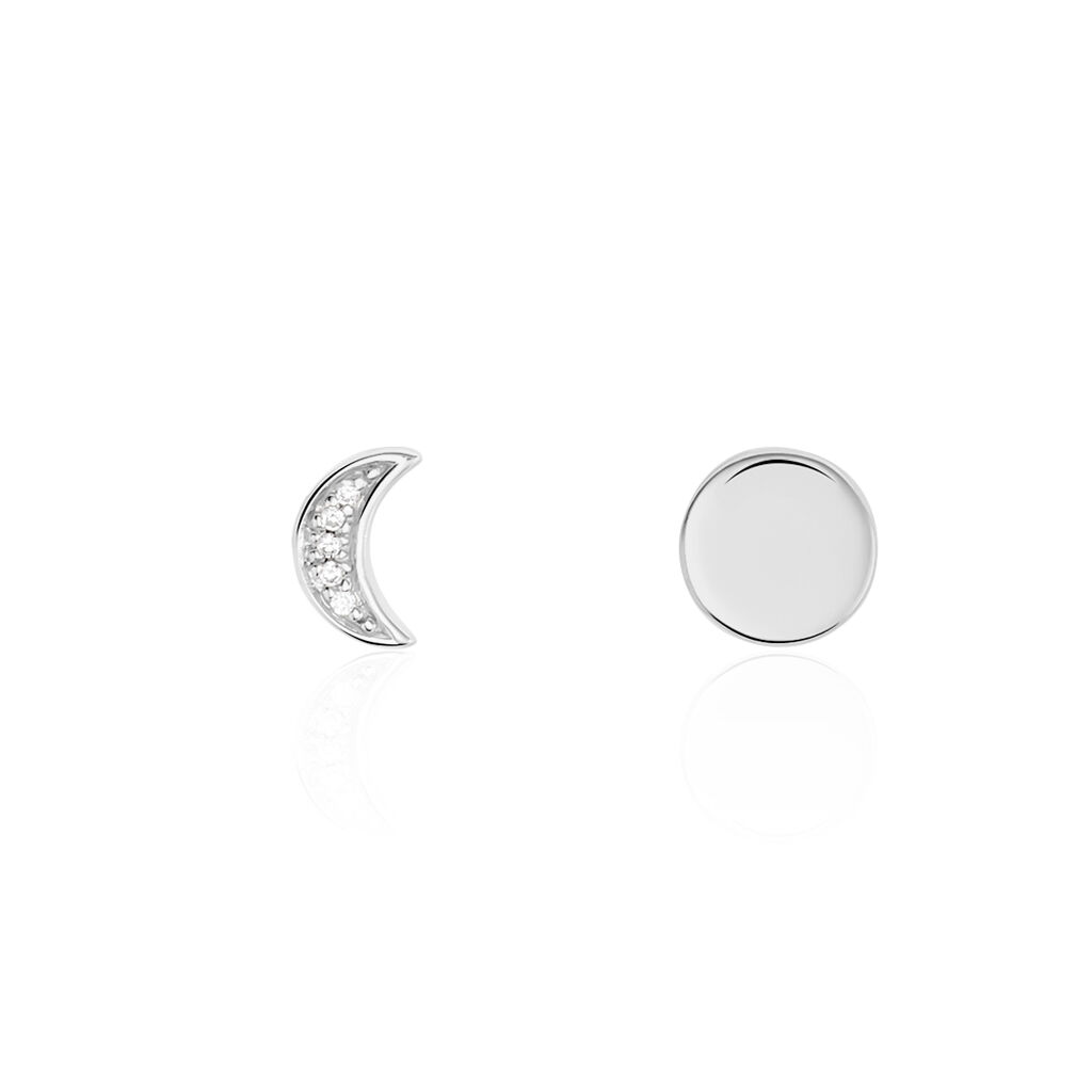 Boucles D'oreilles D&eacute;pareill&eacute;es Lyana Argent Blanc Oxyde De Zirconium - Boucles d'oreilles fantaisie Femme | Histoire d&rsquo;Or