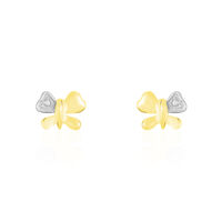 Boucles D'oreilles Puces Bartholomee Papillon Or Jaune