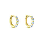 Cr&eacute;oles Leatrice Or Jaune Topaze Bleu Sky - Boucles d'oreilles cr&eacute;oles Femme | Histoire d&rsquo;Or