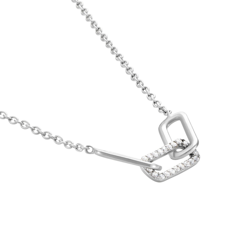 Collier Trait D'union Argent Blanc Oxyde De Zirconium - Colliers Femme | Histoire d&rsquo;Or