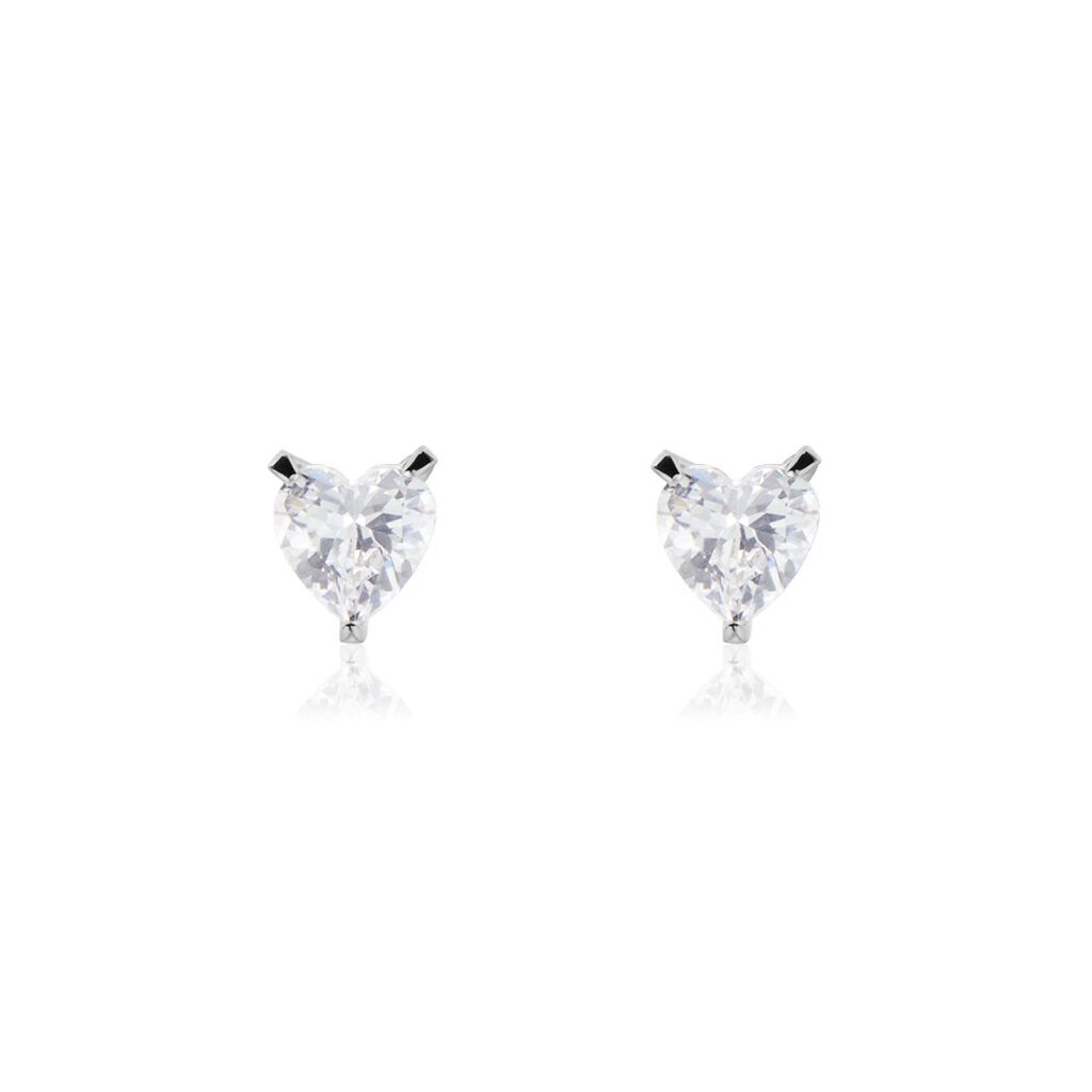 Boucles D'oreilles Puces Argent Blanc Schull Oxydes De Zirconium - Boucles d'oreilles fantaisie Femme | Histoire d’Or