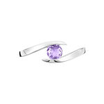 Bague Tiphaine Or Blanc Amethyste - Bagues solitaires Femme | Histoire d&rsquo;Or
