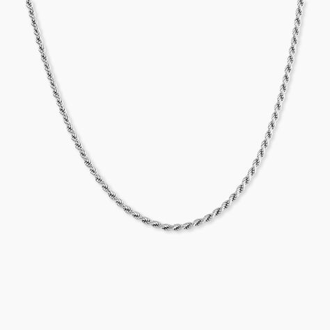 Collier Cacilda Maille Corde Argent Blanc - Chaines Femme | Histoire d&rsquo;Or