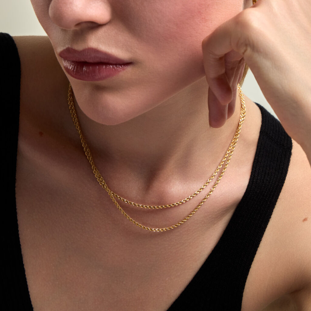 Collier Cordelia Argent Dor&eacute; A L'Or 750/1000 - Bijoux sans pierre Femme | Histoire d&rsquo;Or