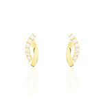 Boucles D'oreilles Puces Marlyatou Or Jaune Oxyde De Zirconium - Clous d'oreilles Femme | Histoire d&rsquo;Or
