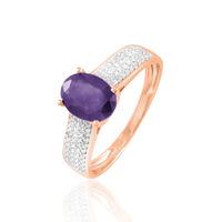 Bague Crista Or Rose Amethyste Et Diamant